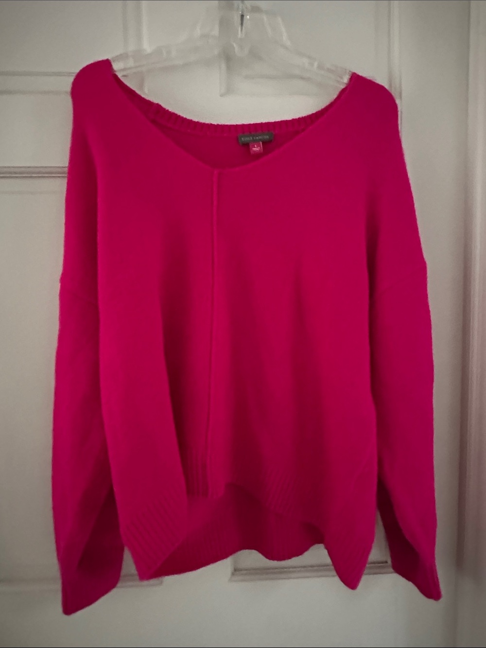 Vince Camuto Hot Pink V-Neck Pullover Sweater